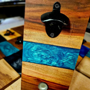 Handmade Epoxy Magnetic Bottle Opener - Engraveable