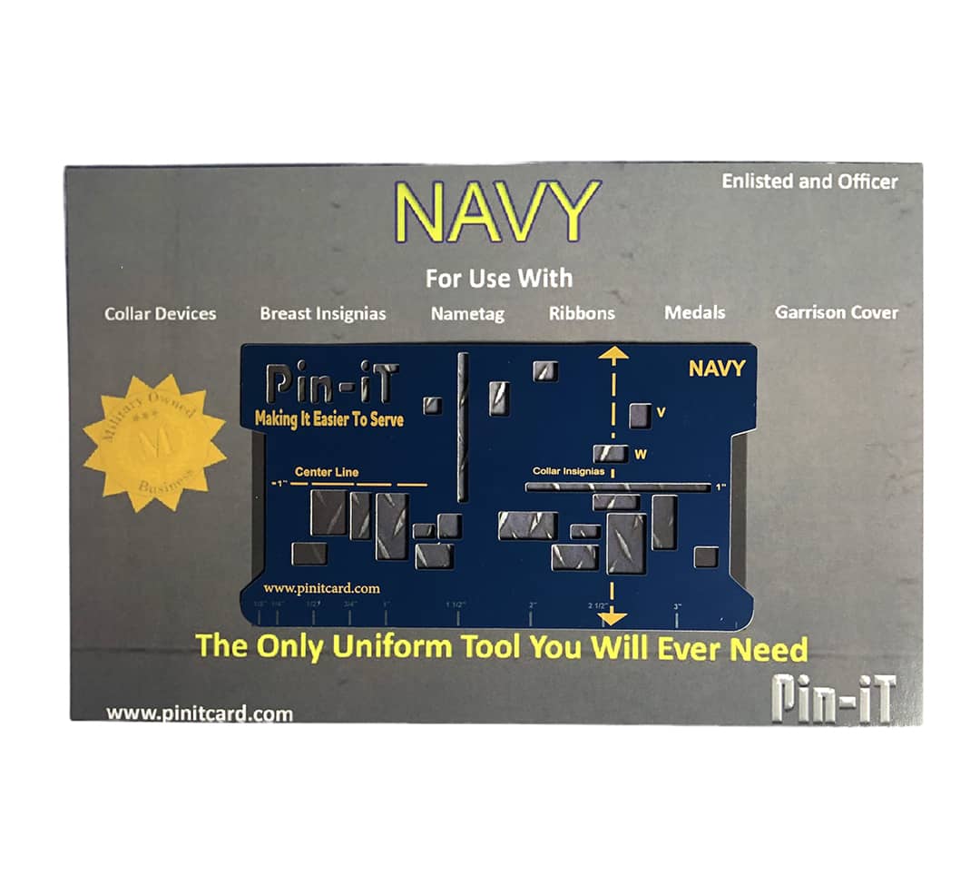 NAVY Pin-iT Card: Effortless Uniform Perfection for Name Tags, Medals