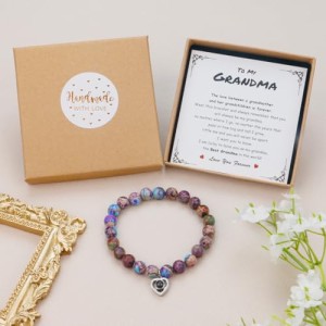 Grandma Bracelet as Grandma Birthday Gifts from Granddaughter, I Love You Bracelet as Nana Jewelry Gift for Grandmother from Grandchildren