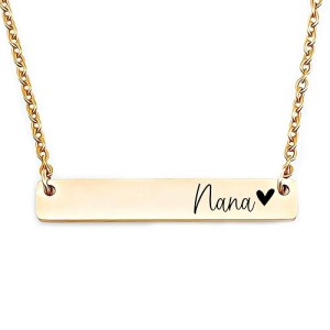 Nana Necklace Gift Idea Christmas Birthday Gift For Nana Mothers Day Gift For Your Special Nana Necklace FBA-FAMILY-BAR-NECK (Rose Gold, Nana)